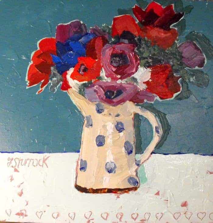 Anemones in a Spotted Jug Fiona Sturrock
