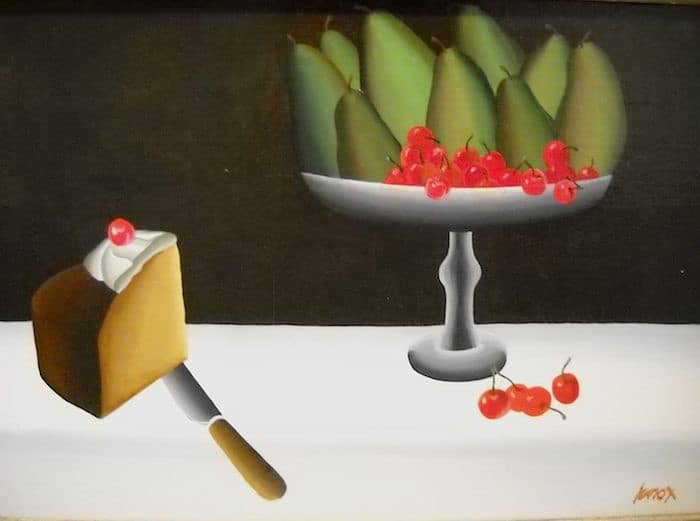 Pears, Cherries and a Slice of Cake Jack Knox RSA RSW RGI HFRIAS D.LITT (1936-2015)