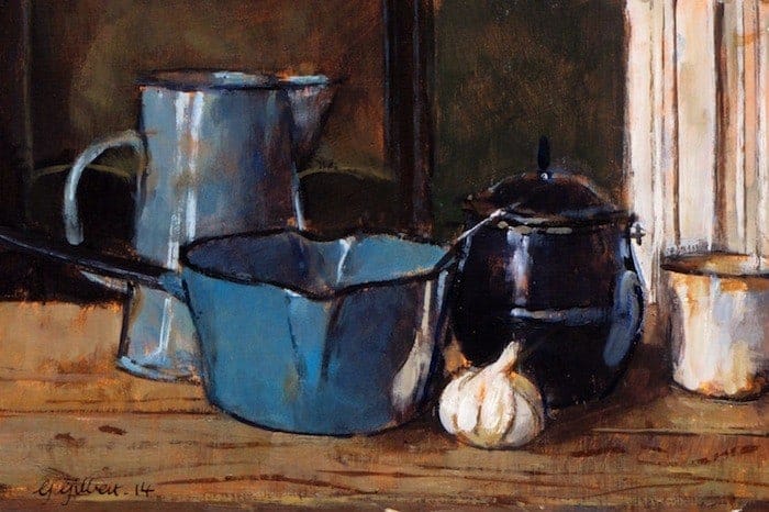 Blue Jug, Pan and Pot George Gilbert RSW