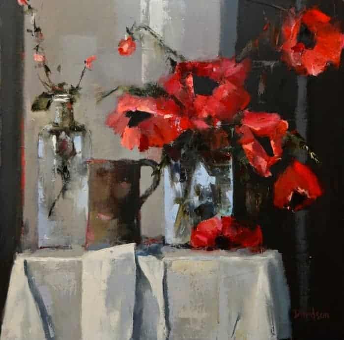 Studio Table With Poppies Mary Davidson