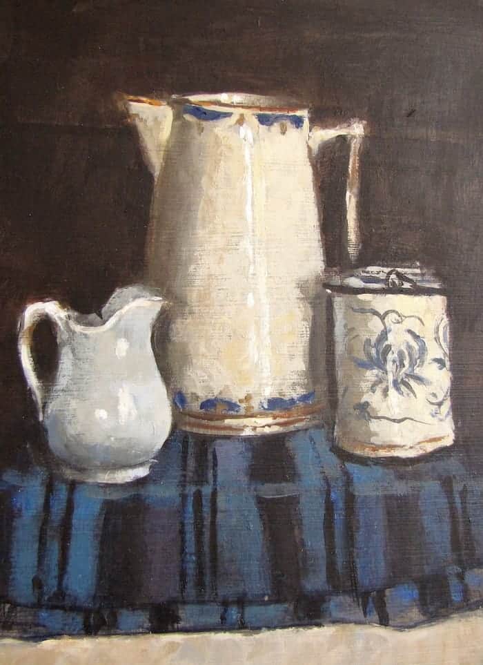 Still Life with Blue Stripes George Gilbert RSW