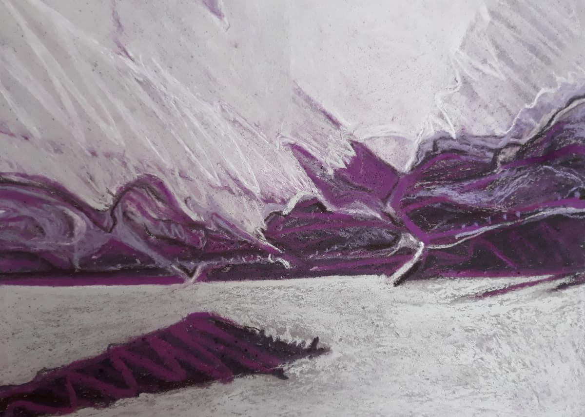Knockan Crag, purple sleet and snow Sigrid Shone