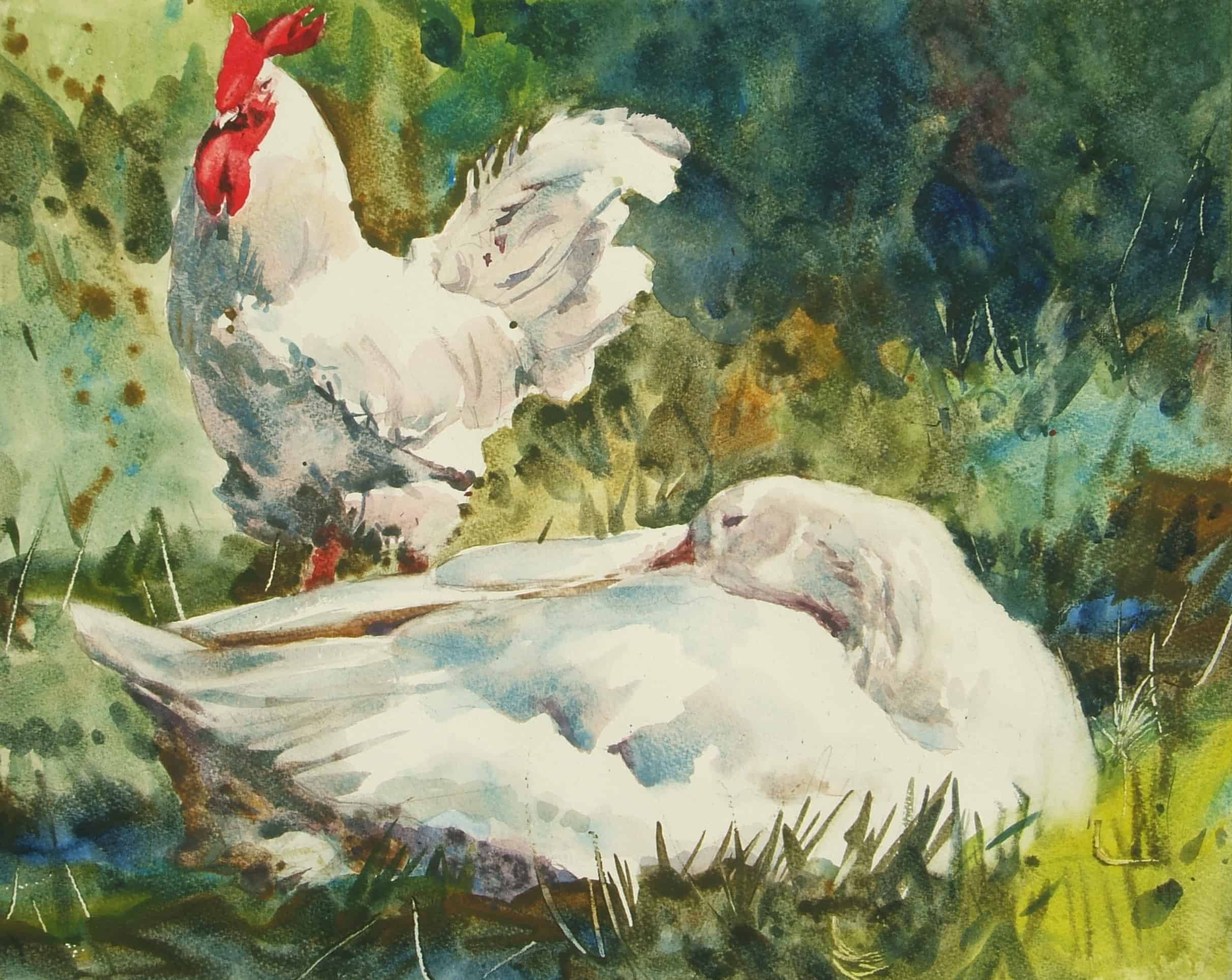 Cockerel & Sleeping Goose Brian Baxter