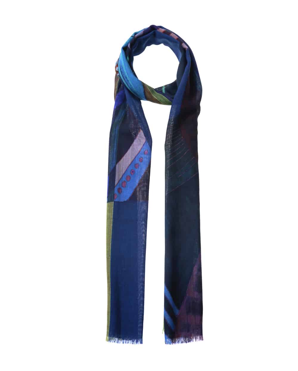 Luxury wool scarf: Silver Dew Rainbow Taisir Gibreel