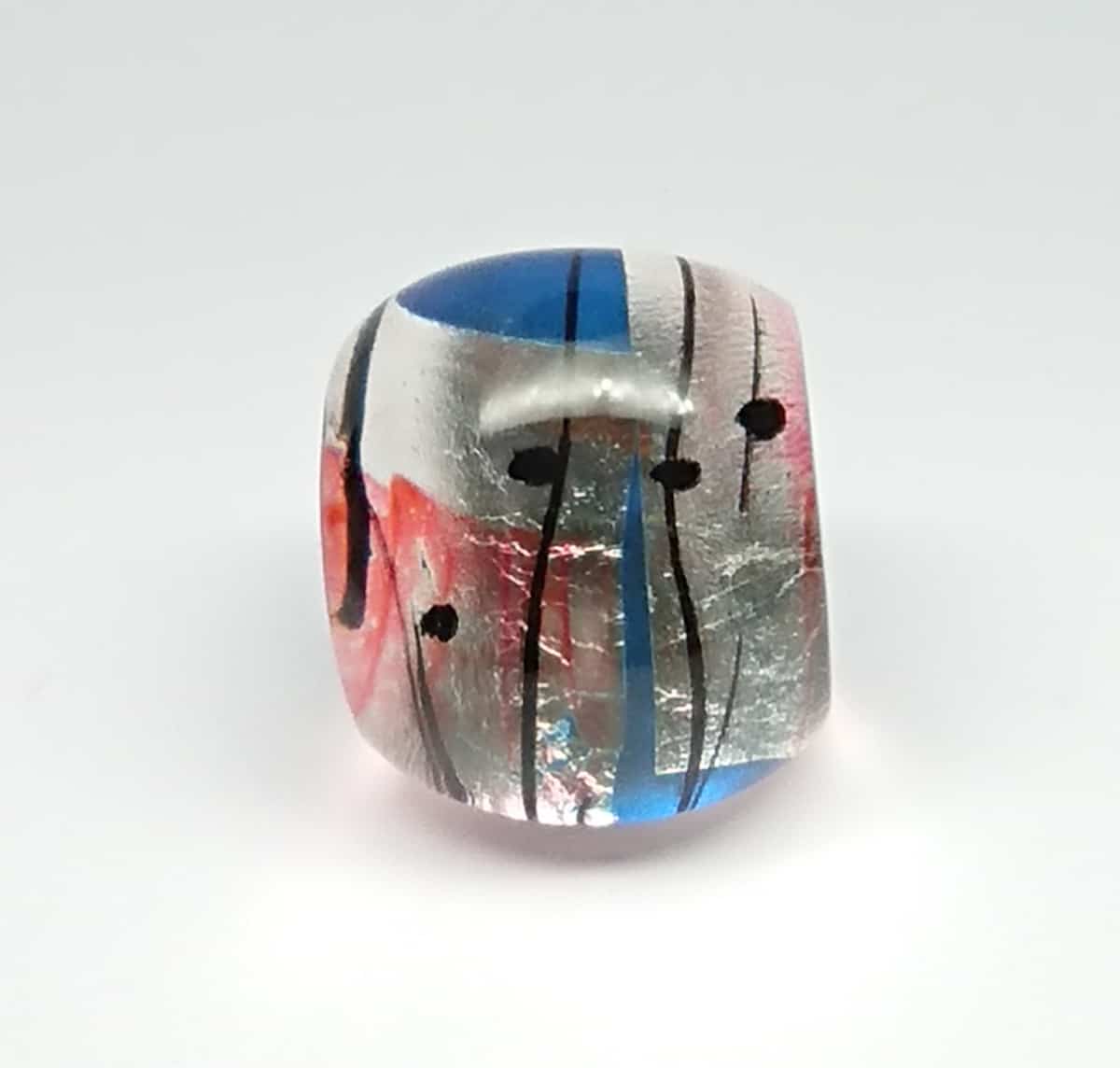 Patterned Silver Acrylic Ring Gail Klevan
