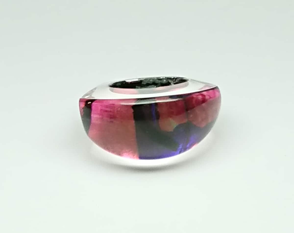 Purple & Pink Acrylic Ring Gail Klevan