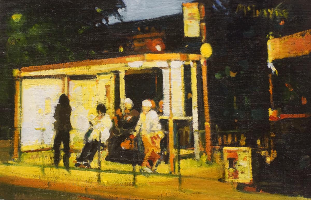 Figures in the Evening: Study for Bus Stop, Edinburgh Joe McIntyre