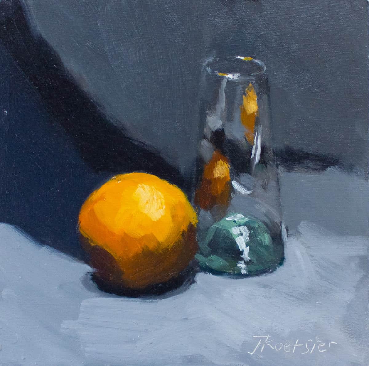 Still Life of Orange & Glass Jonathan Koetsier