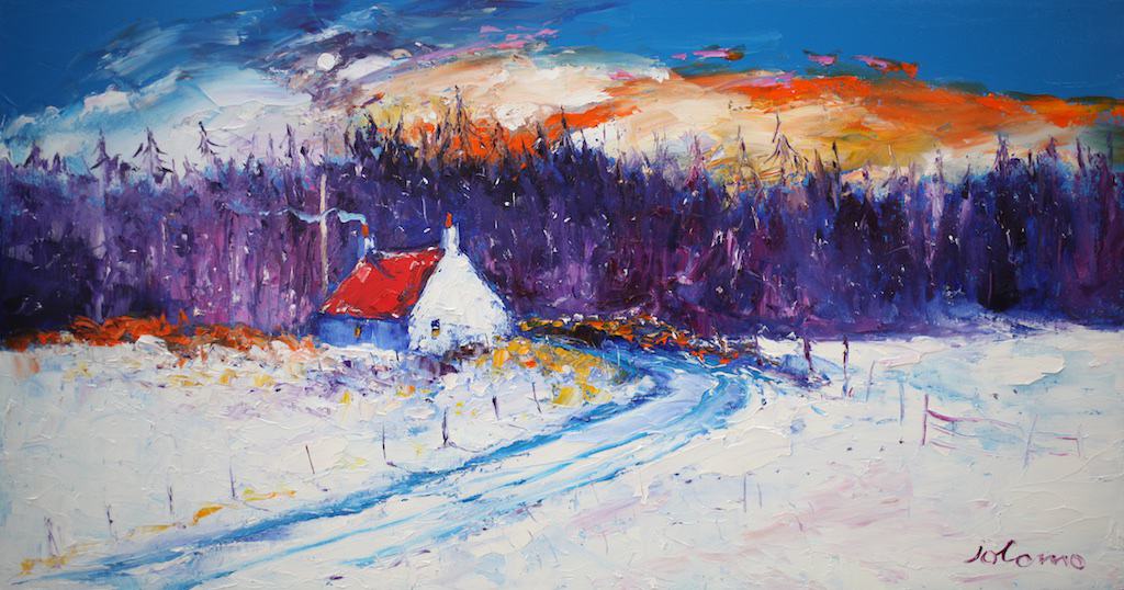 Heavy Snowfall in the Sunrise, Argyll Jolomo - John Lowrie Morrison OBE
