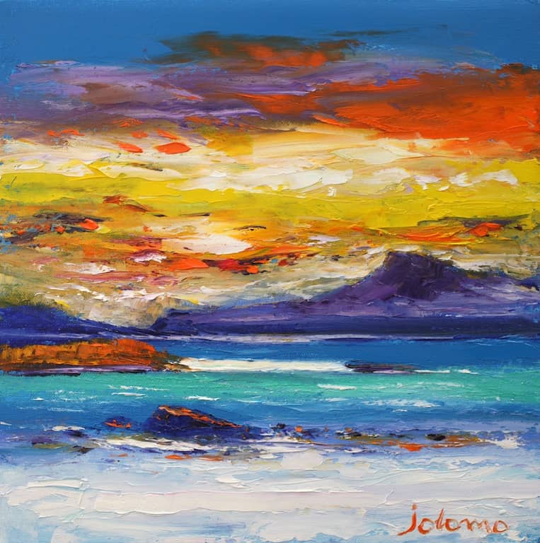 Sunrise from Mull Looking from Iona Jolomo - John Lowrie Morrison OBE