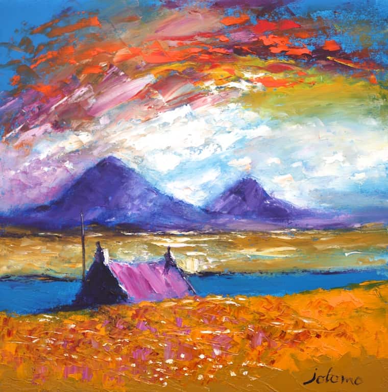 Stormy Eveninglight Over the Uists Jolomo - John Lowrie Morrison OBE